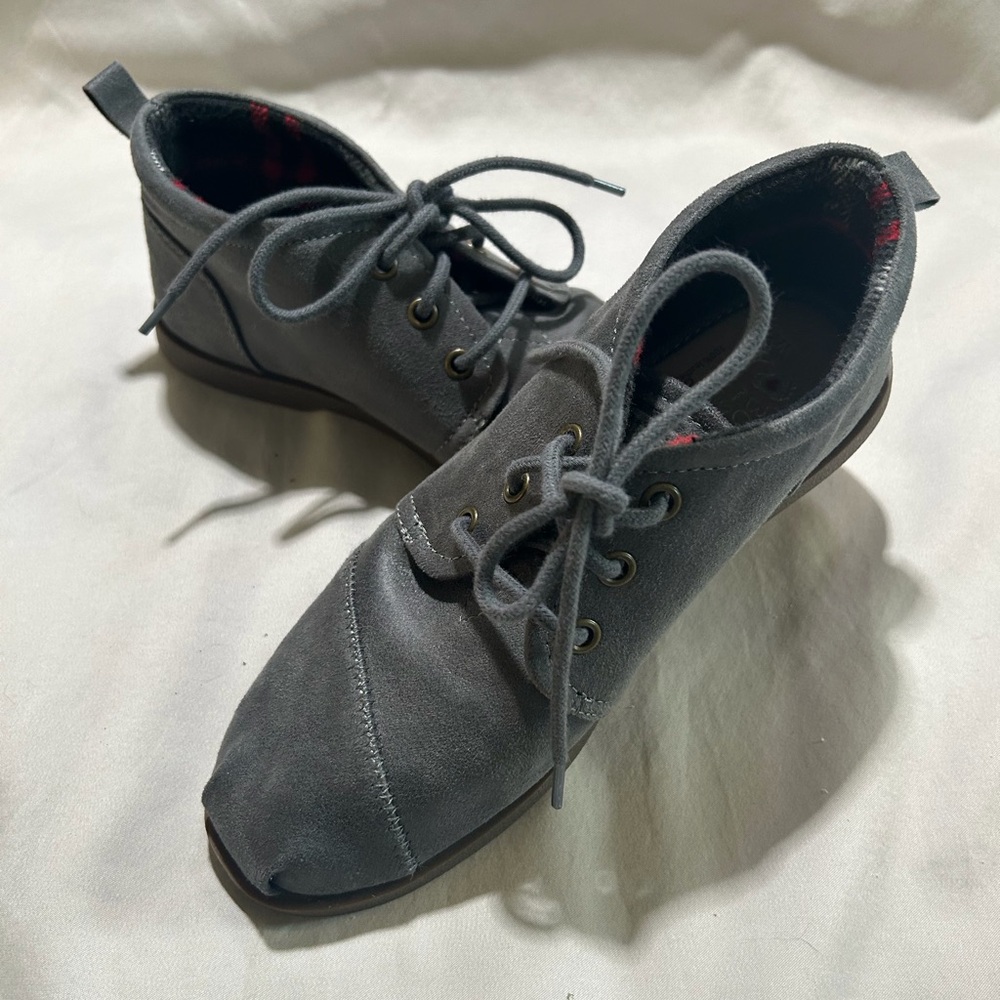 Skechers BOBS Women's Chill Luxe-Drifting Flat Ankle Boot Size 7 Gray EUC